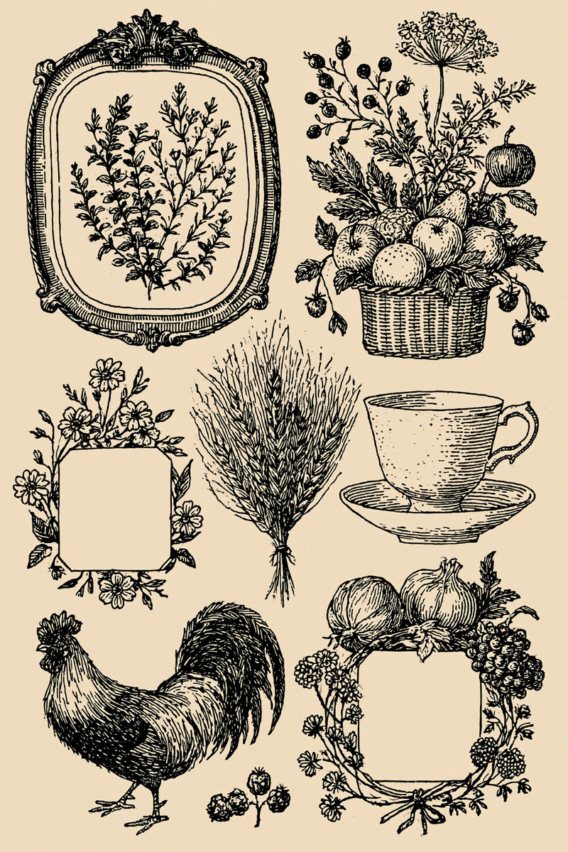 Farmhouse Pantry Label Set Kitchen from Kitchen Towels & Aprons Embroidery Book 3, a digital embroidery design reference for machine embroidery designs, embroidery patterns and frames and monogram spaces.