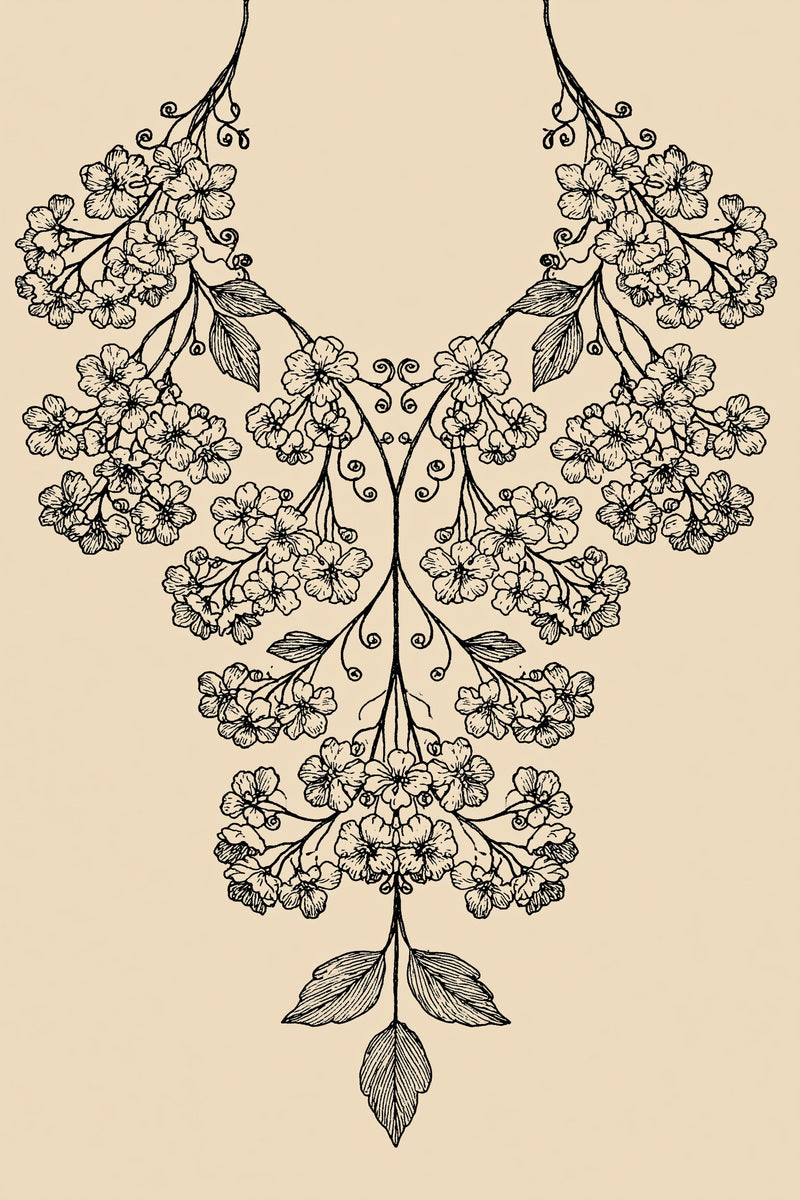 Fashion Embroidery Pattern Book 02 from Neckline & Collar Embroidery Designs Book 3, a digital embroidery design reference for machine embroidery designs, embroidery patterns and garment placement ideas.