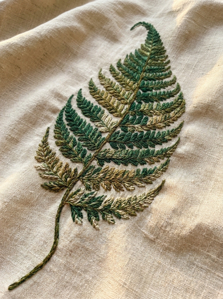 Fern Leaf Study from Botanical Embroidery Designs Book 4, a digital embroidery design reference for machine embroidery designs, embroidery patterns and botanical and floral embroidery.