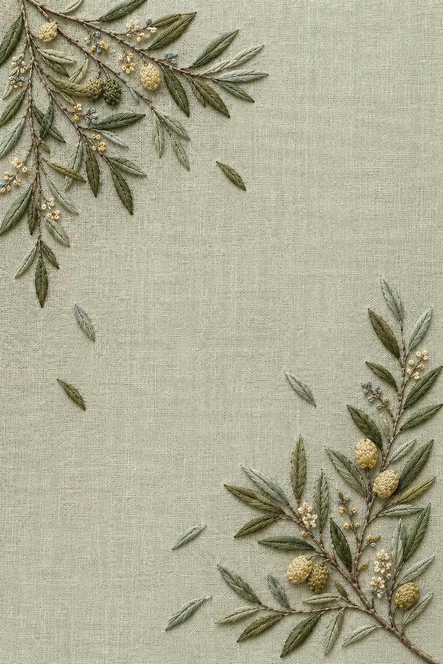 Fern, Buttercup & Hydrangea Garden included design four for the five-pattern hand embroidery bundle