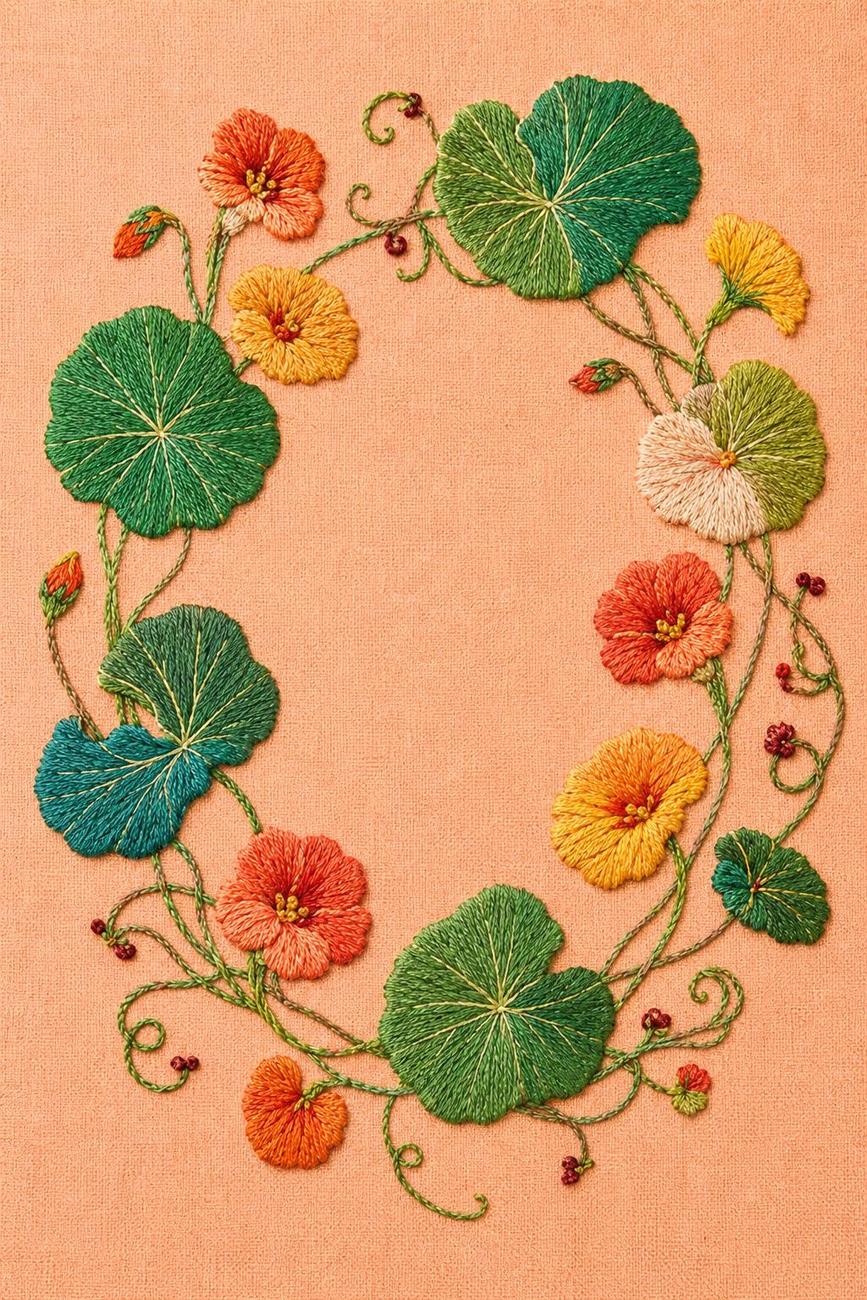 Ginkgo, Moss & Medicinal Garden included design three for the five-pattern hand embroidery bundle