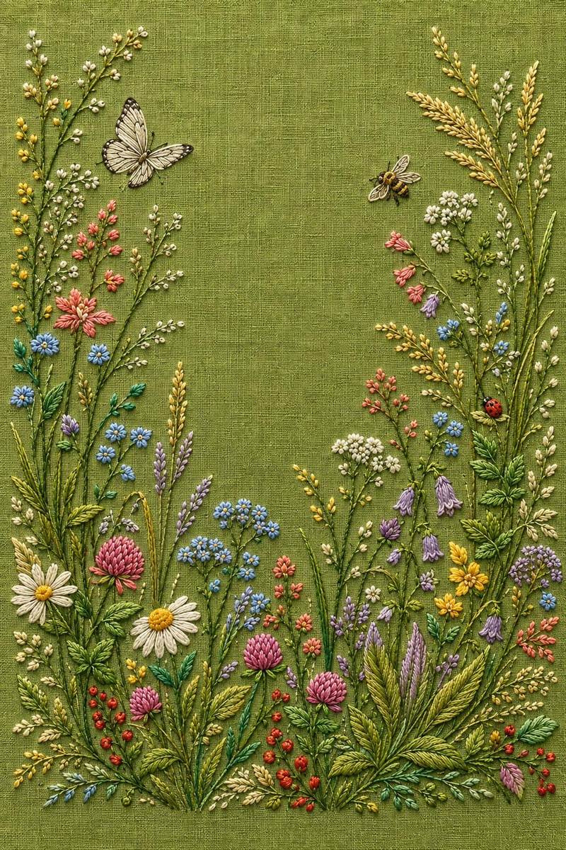 Magnolia, Hellebore & Chamomile included design one for the five-pattern hand embroidery bundle