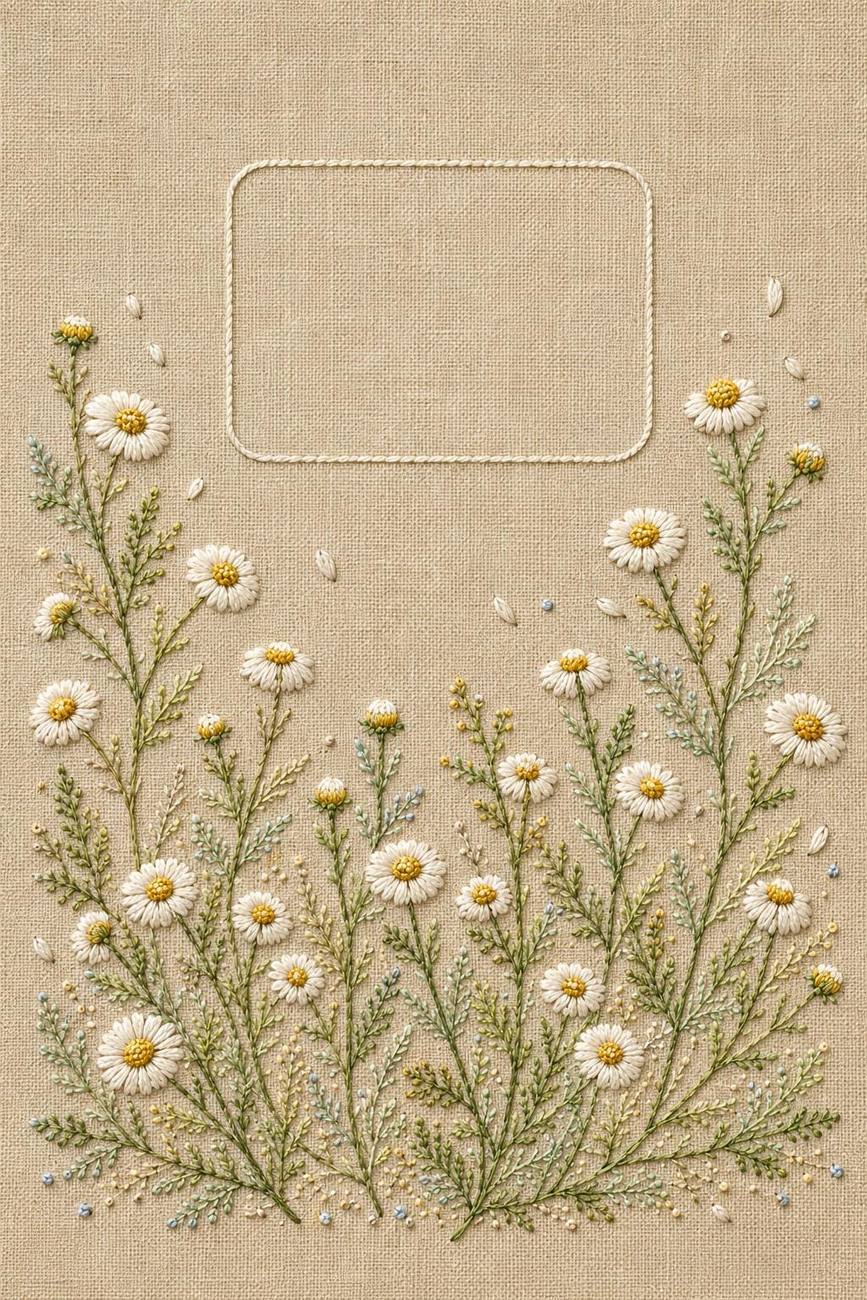 Magnolia, Hellebore & Chamomile included design five for the five-pattern hand embroidery bundle