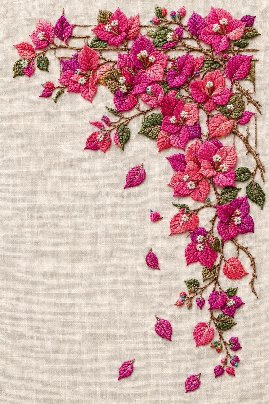 Saffron, Dahlia & Mini Forest included design five for the five-pattern hand embroidery bundle