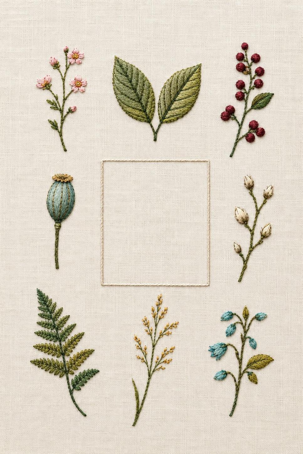 Specimen, Citrus & Winter Garden included design one for the five-pattern hand embroidery bundle