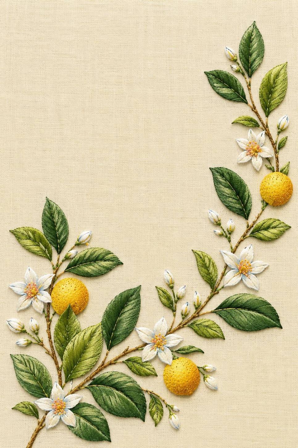 Specimen, Citrus & Winter Garden included design two for the five-pattern hand embroidery bundle