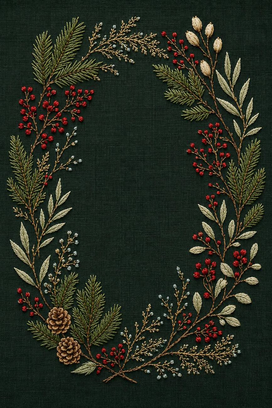 Specimen, Citrus & Winter Garden included design four for the five-pattern hand embroidery bundle