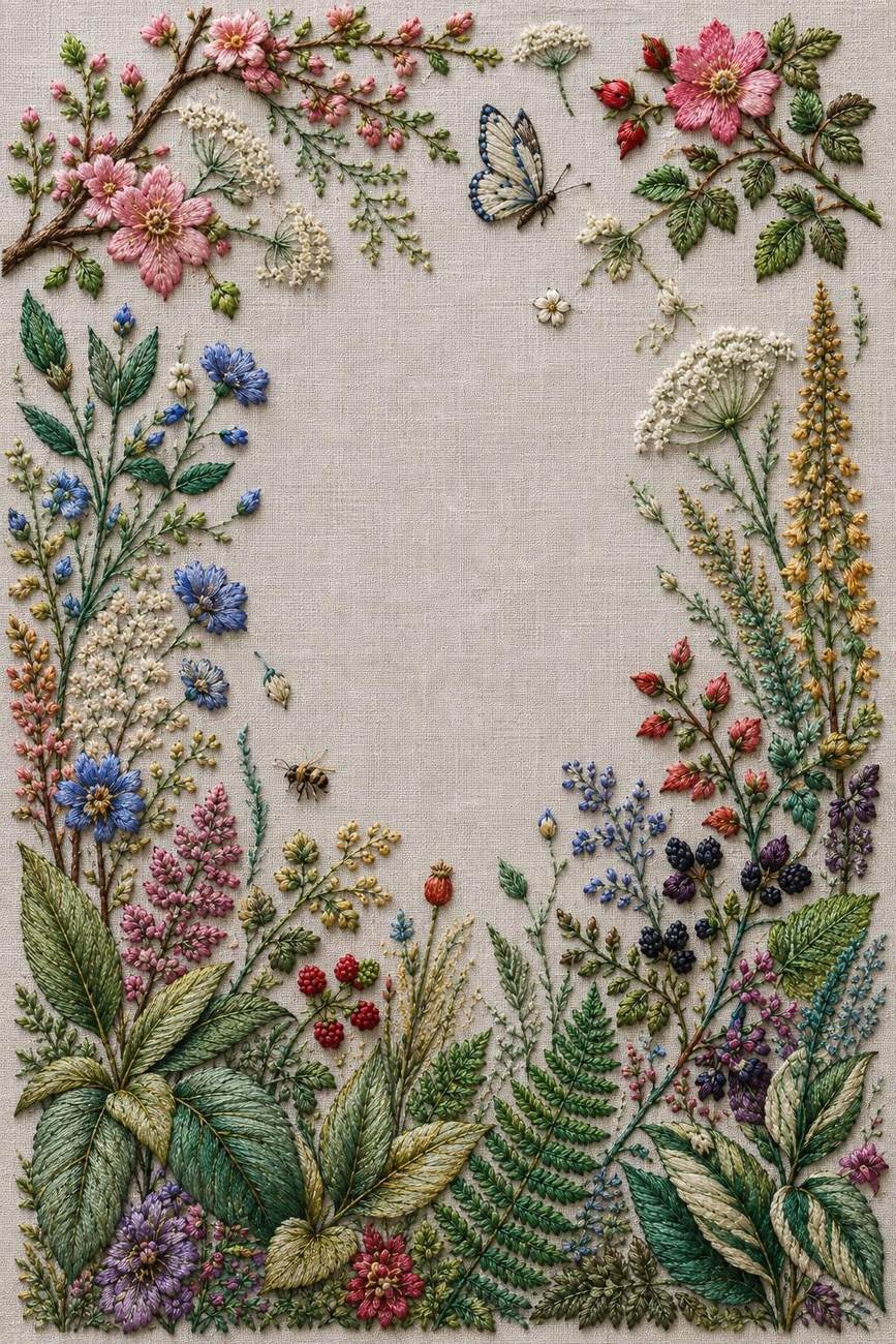 Sunflower, Secret & Tropical Garden included design five for the five-pattern hand embroidery bundle