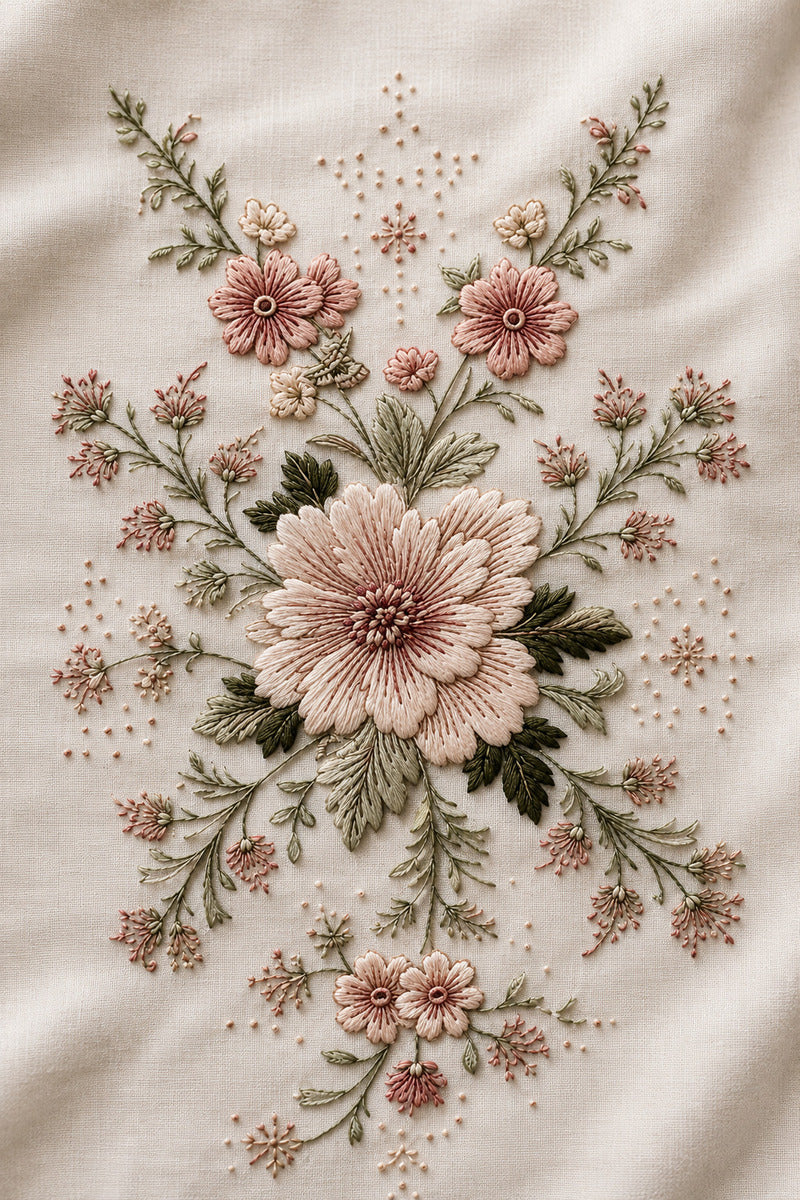 Floral Center And Side Connector 1 from Modular & Combine Friendly Embroidery Systems Book 3, a digital embroidery design reference for machine embroidery designs, embroidery patterns and botanical and floral embroidery.