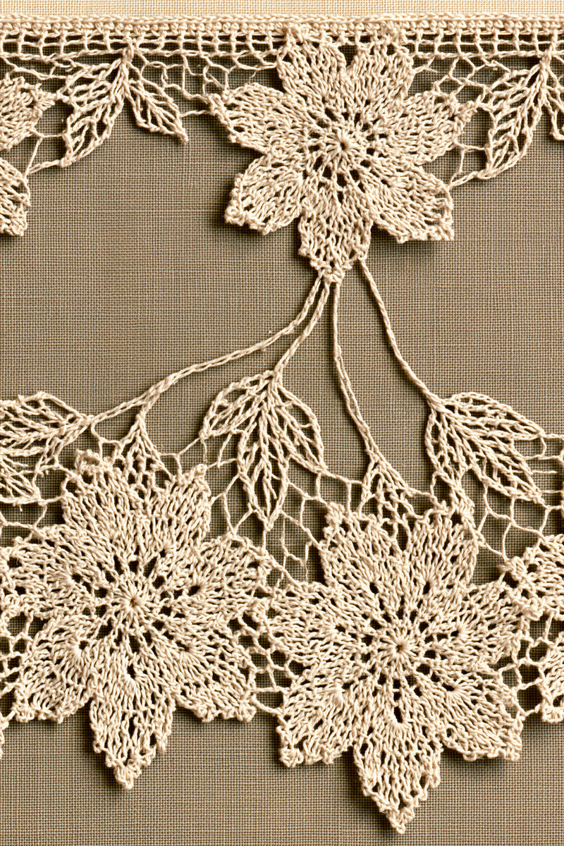 Floral Crochet Table Linen Border from Crochet Lace Borders & Edgings Book 3, a digital embroidery design reference for machine embroidery designs, embroidery patterns and border and edge embroidery.