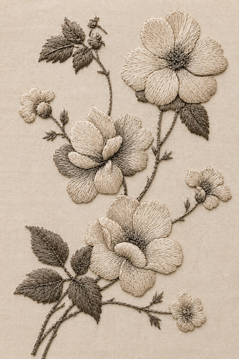 Floral Fashion Placement Set 02 from Neckline & Collar Embroidery Designs Book 1, a digital embroidery design reference for machine embroidery designs, embroidery patterns and lace and broderie details.