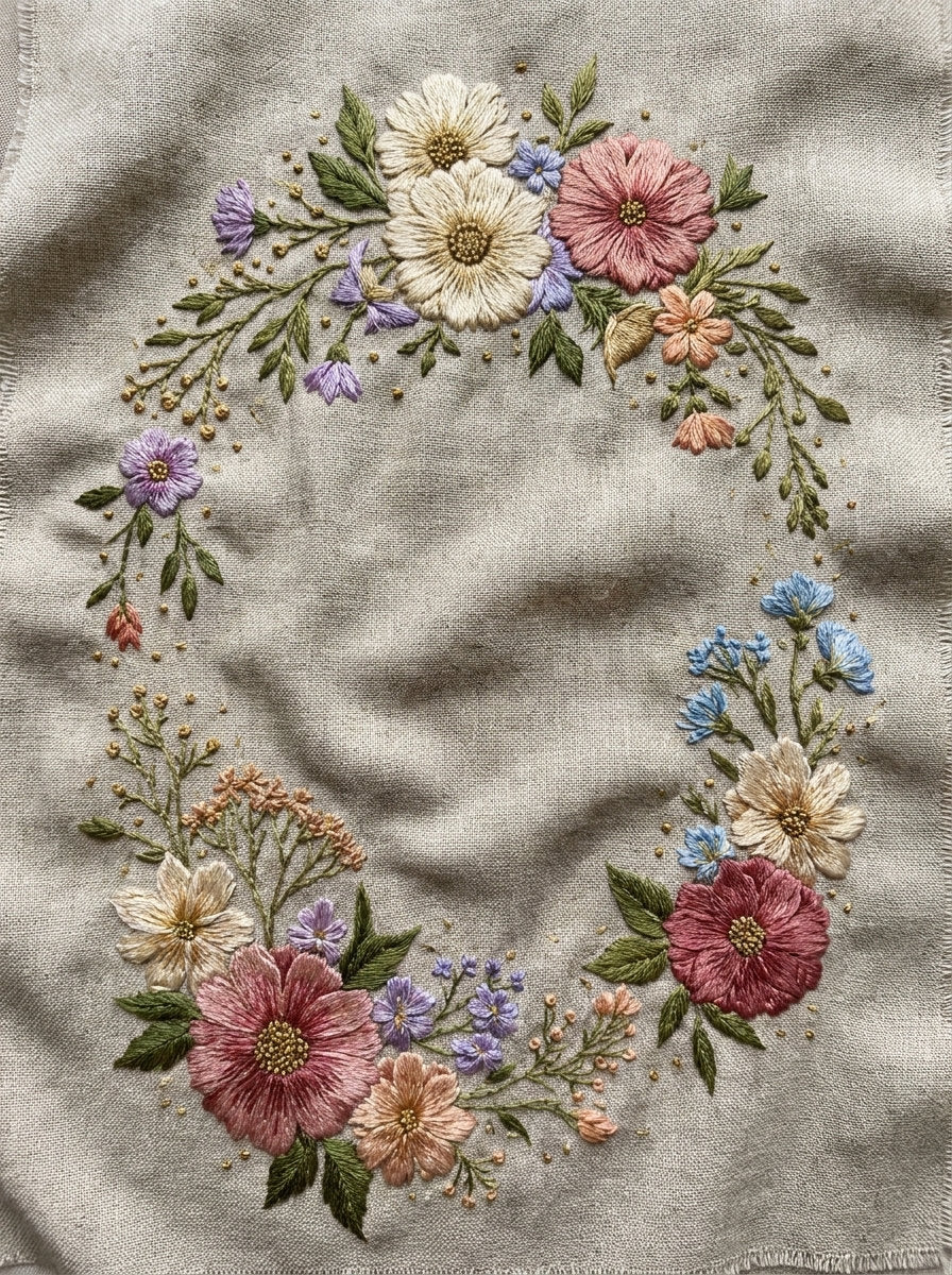 Floral Initial Frame Without Letters from Classic Frames & Borders Book 3, a digital embroidery design reference for machine embroidery designs, embroidery patterns and border and edge embroidery.