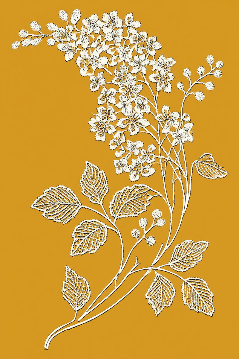 Floral Openwork Sprig from Lace Embroidery & Broderie Designs Book 2, a digital embroidery design reference for machine embroidery designs, embroidery patterns and lace and broderie details.
