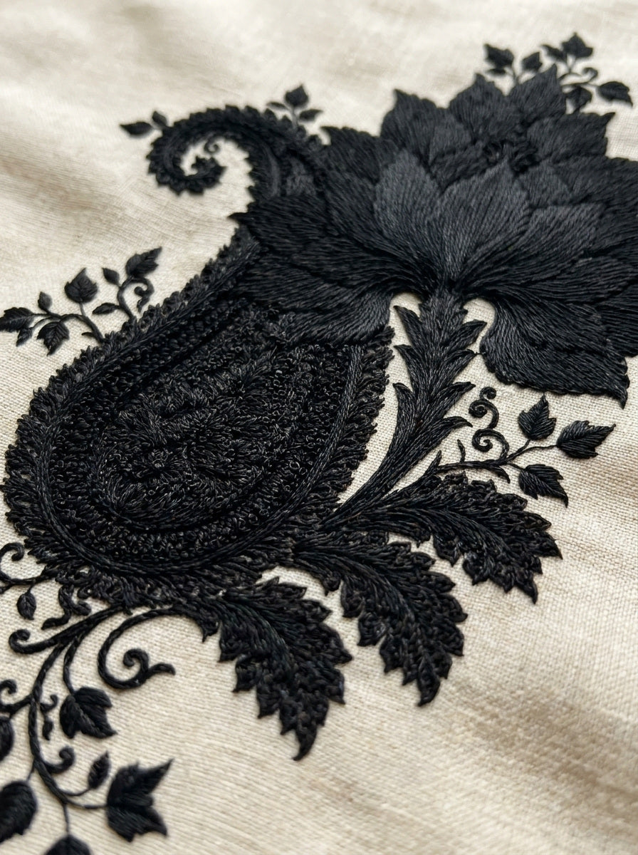Floral Paisley Motif Mughal Persian from Mughal, Persian & Oriental Embroidery Book 3, a digital embroidery design reference for machine embroidery designs, embroidery patterns and botanical and floral embroidery.
