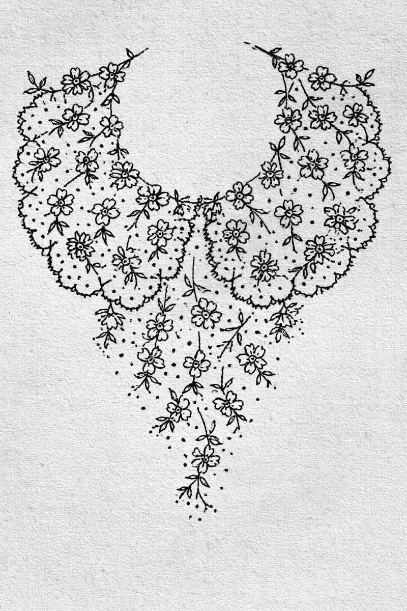 Floral Peter Pan Collar Set from Necklines & Collars Embroidery Book 1, a digital embroidery design reference for machine embroidery designs, embroidery patterns and garment placement ideas.