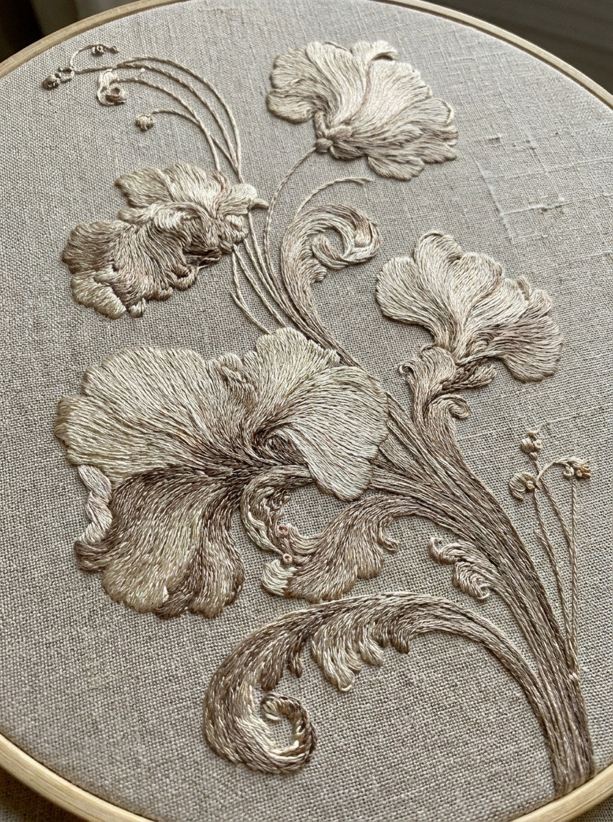 Floral Scroll Petal Motif from Baroque Scrollwork & Luxury Ornament Book 4, a digital embroidery design reference for machine embroidery designs, embroidery patterns and botanical and floral embroidery.