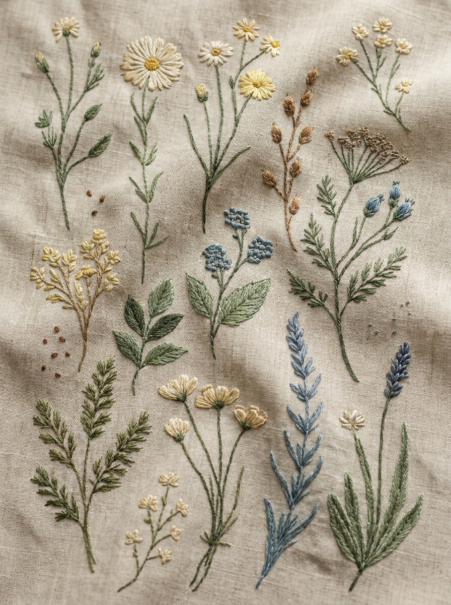 Floral Sprig Library Plate Botanical from Botanical Sprig Library Book 9, a digital embroidery design reference for machine embroidery designs, embroidery patterns and small motif and accent designs.