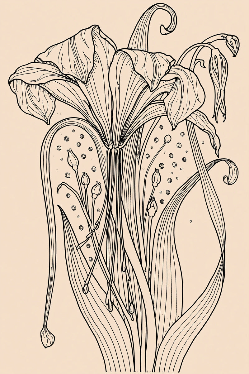 Flowing Floral Pillow Motif Art from Art Nouveau Botanical Embroidery Book 1, a digital embroidery design reference for machine embroidery designs, embroidery patterns and linen and home textile projects.