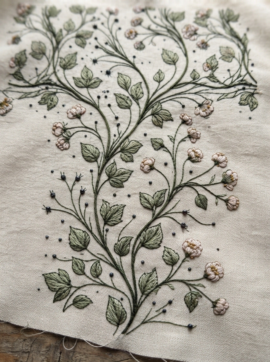 Flowing Mini Border Unit Art from Art Nouveau Botanical Embroidery Book 1, a digital embroidery design reference for machine embroidery designs, embroidery patterns and border and edge embroidery.