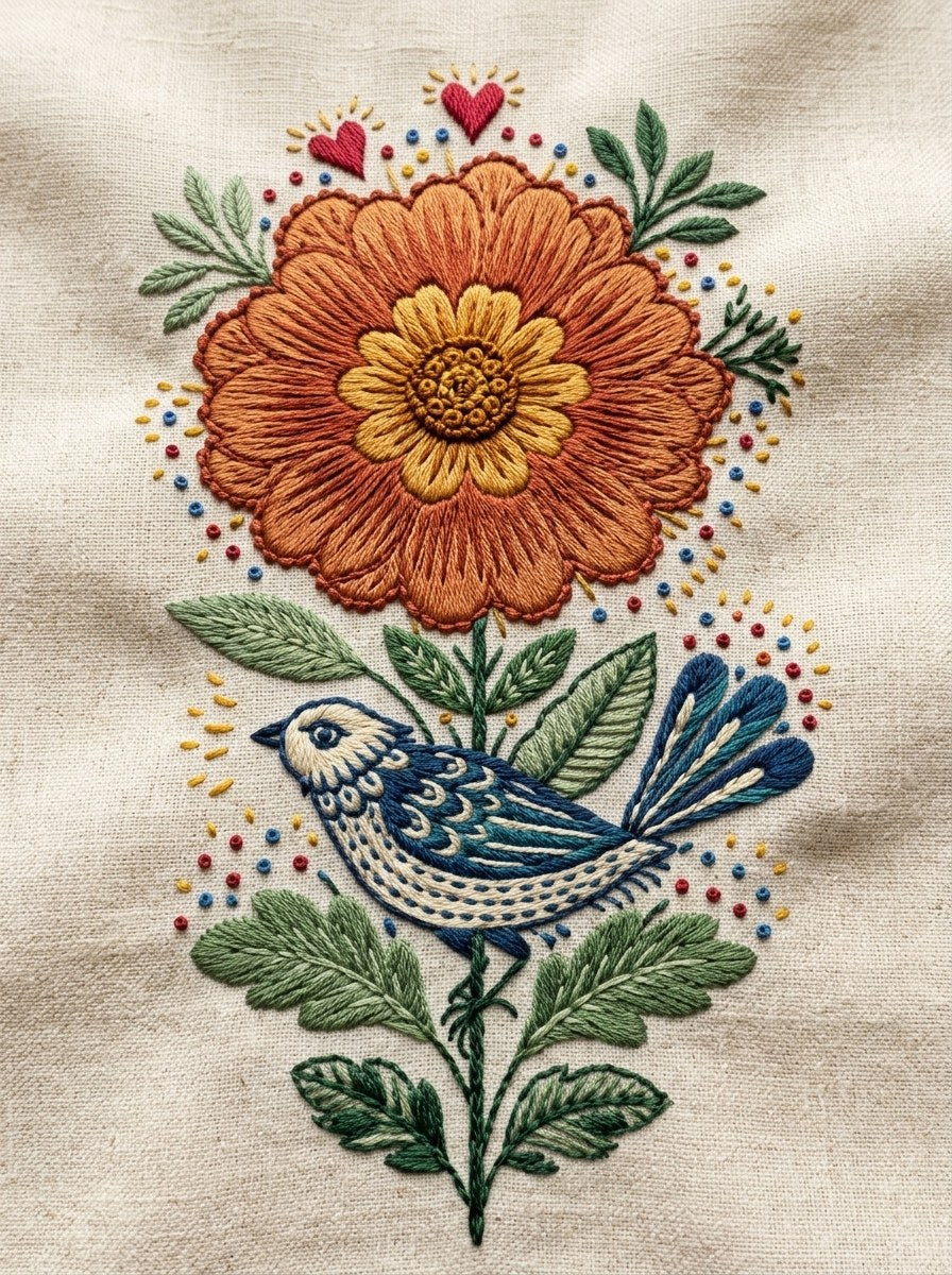 Digital PDF embroidery design bundle cover preview for Nature, Country Folk & Global Color Bundle 4, featuring curated embroidery patterns, motif library references and textile… - preview 13