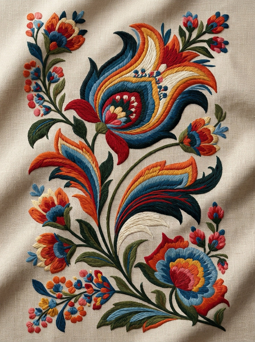 Folk Home Textile Placement Set from Hungarian & Slavic Embroidery Motifs Book 4, a digital embroidery design reference for machine embroidery designs, embroidery patterns and lace and broderie details.