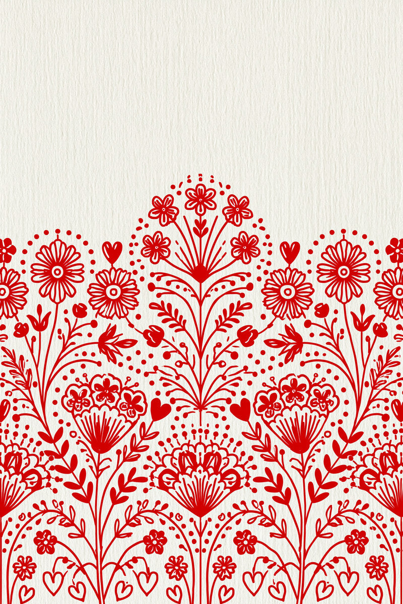 Folk Redwork Mini Border Unit from Folk Redwork & Country Florals Book 2, a digital embroidery design reference for machine embroidery designs, embroidery patterns and border and edge embroidery.