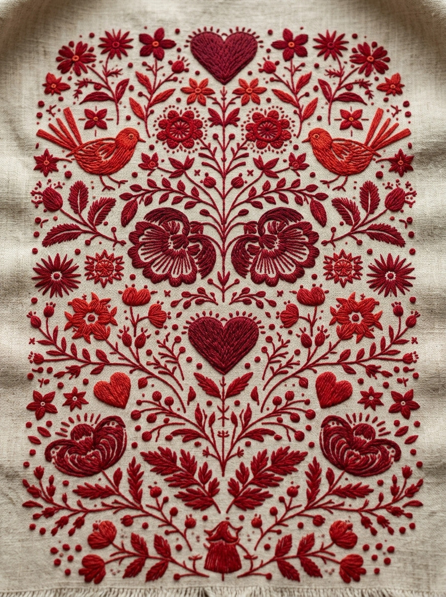 Folk Redwork Mini Motif Library from Folk Redwork & Country Florals Book 4, a digital embroidery design reference for machine embroidery designs, embroidery patterns and small motif and accent designs.