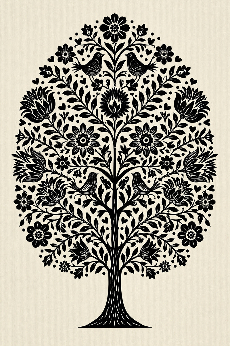 Folk Tree Of Life Motif from Global Folk Art Embroidery Book 2, a digital embroidery design reference for machine embroidery designs, embroidery patterns and embroidery design reference.