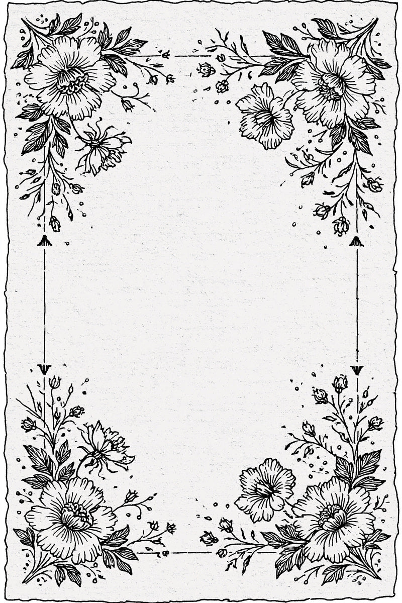 Four Corner Floral Frame System from Classic Frames & Borders Book 4, a digital embroidery design reference for machine embroidery designs, embroidery patterns and border and edge embroidery.