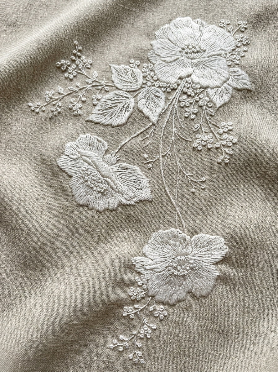 French Bed Linen Corner French from French Embroidery & La Broderie Blanche Book 1, a digital embroidery design reference for machine embroidery designs, embroidery patterns and corner embroidery.