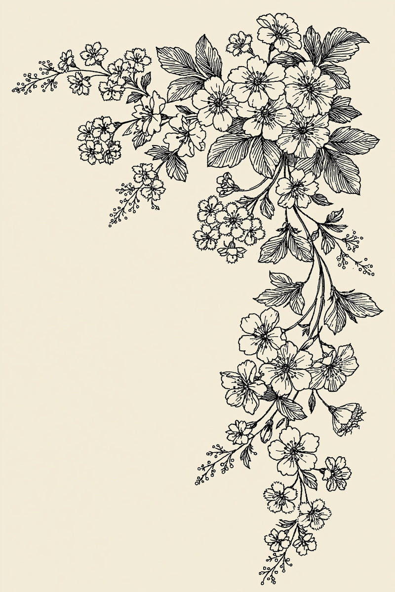 French Floral Corner Accent French from French Embroidery & La Broderie Blanche Book 6, a digital embroidery design reference for machine embroidery designs, embroidery patterns and corner embroidery.