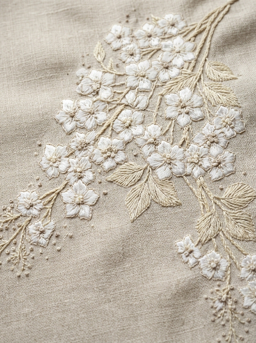 French Floral Corner Accent French from French Embroidery & La Broderie Blanche Book 4, a digital embroidery design reference for machine embroidery designs, embroidery patterns and corner embroidery.