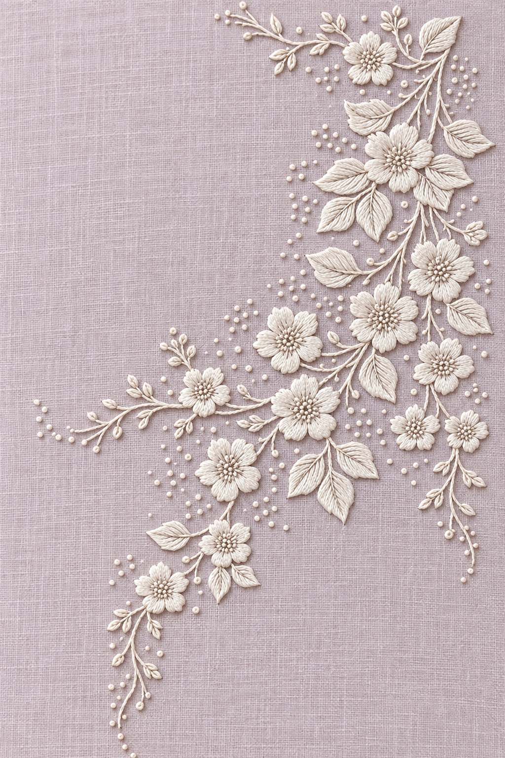 French Floral Corner Accent | French Embroidery & La Broderie Blanche Book 1 | Hand embroidery example