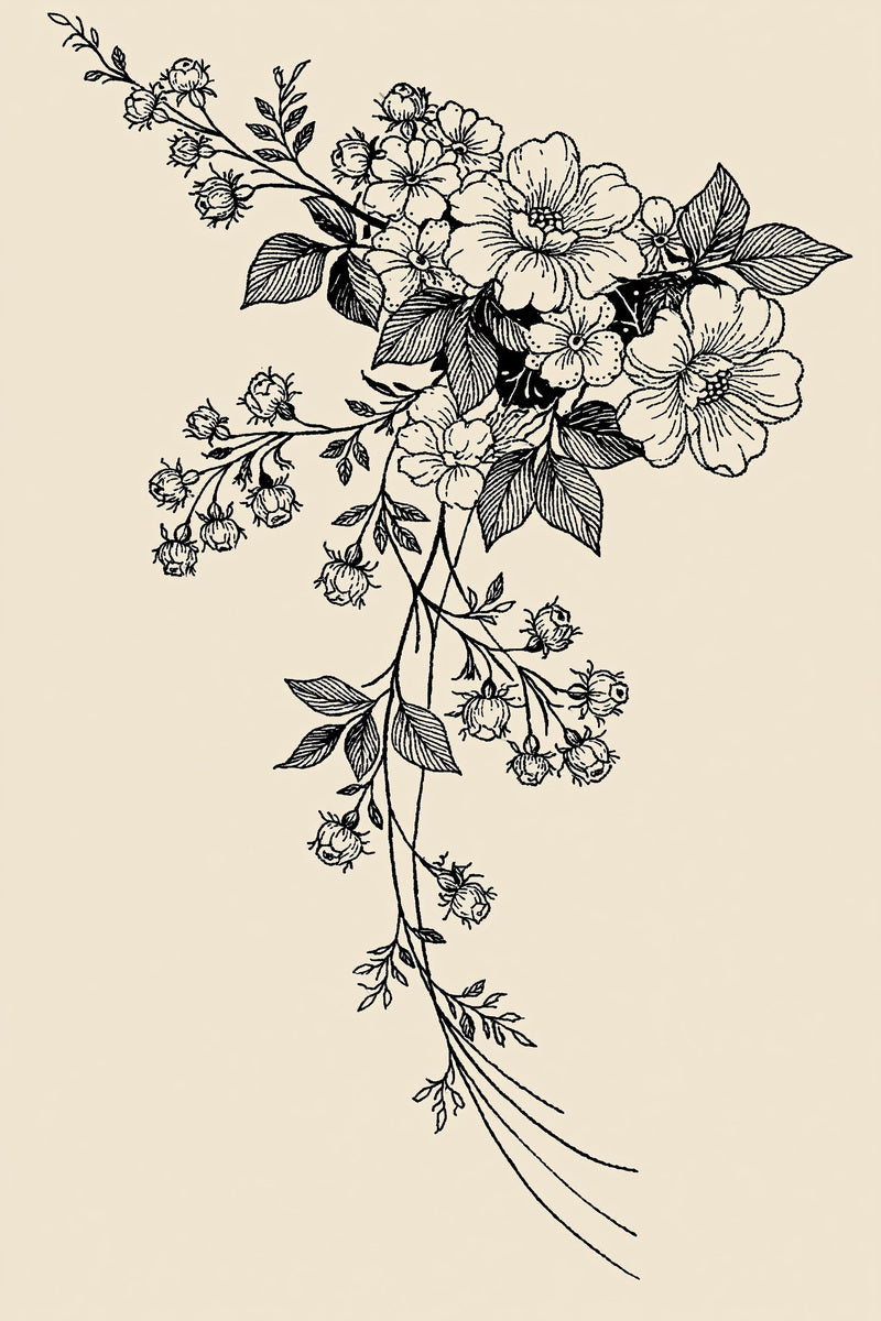French Floral Table Linen Corner from French Embroidery & La Broderie Blanche Book 1, a digital embroidery design reference for machine embroidery designs, embroidery patterns and corner embroidery.