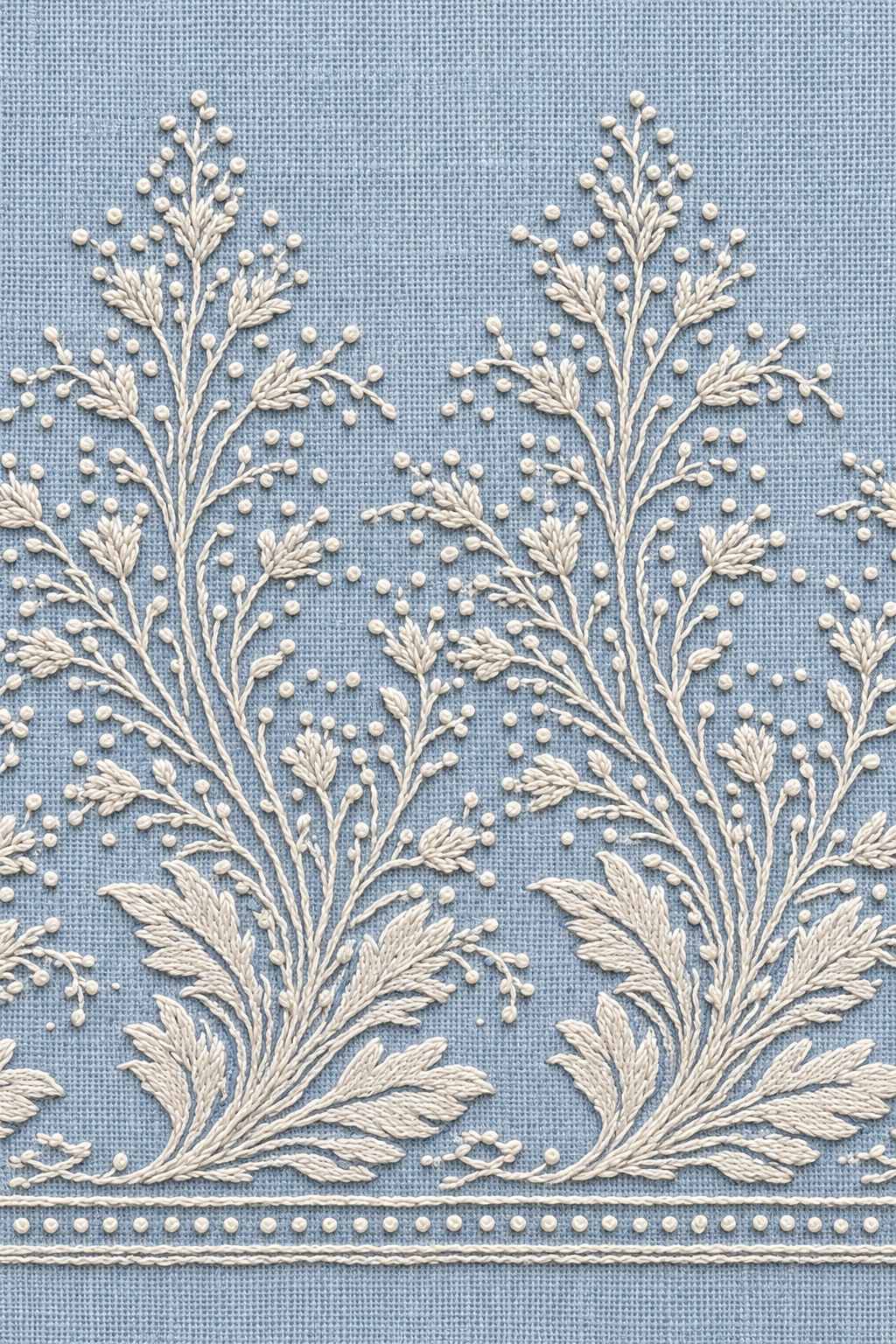 French Guest Room Linen Border | French Embroidery & La Broderie Blanche Book 5 | Hand embroidery example