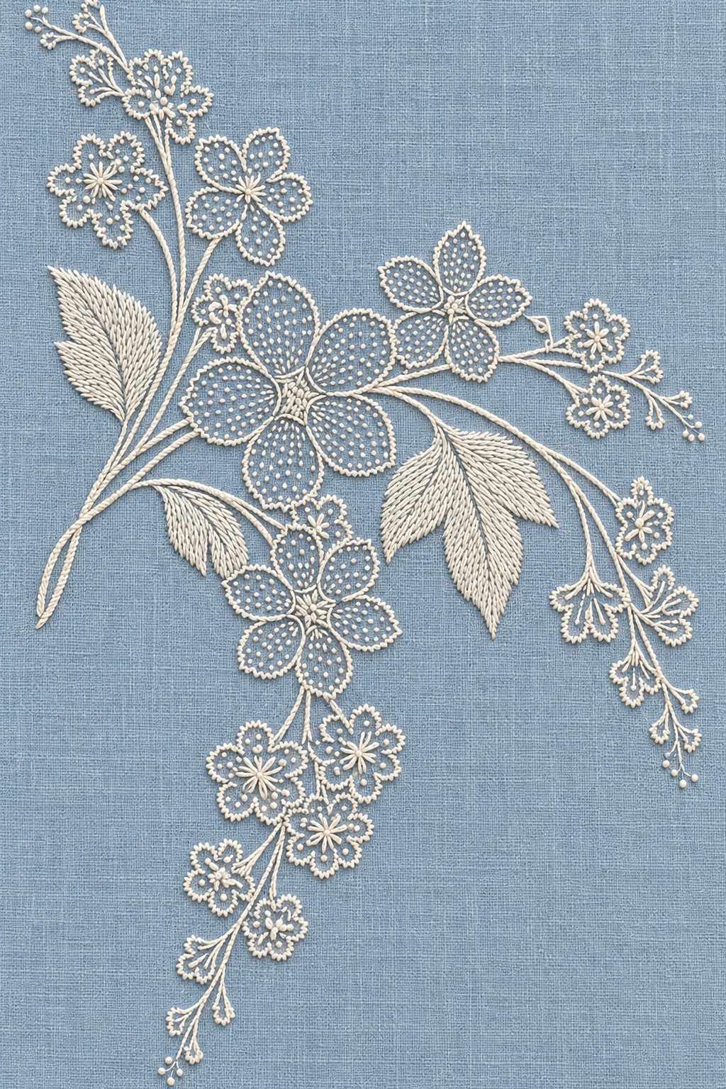 French Guest Towel Motif | French Embroidery & La Broderie Blanche Book 1 | Hand embroidery example