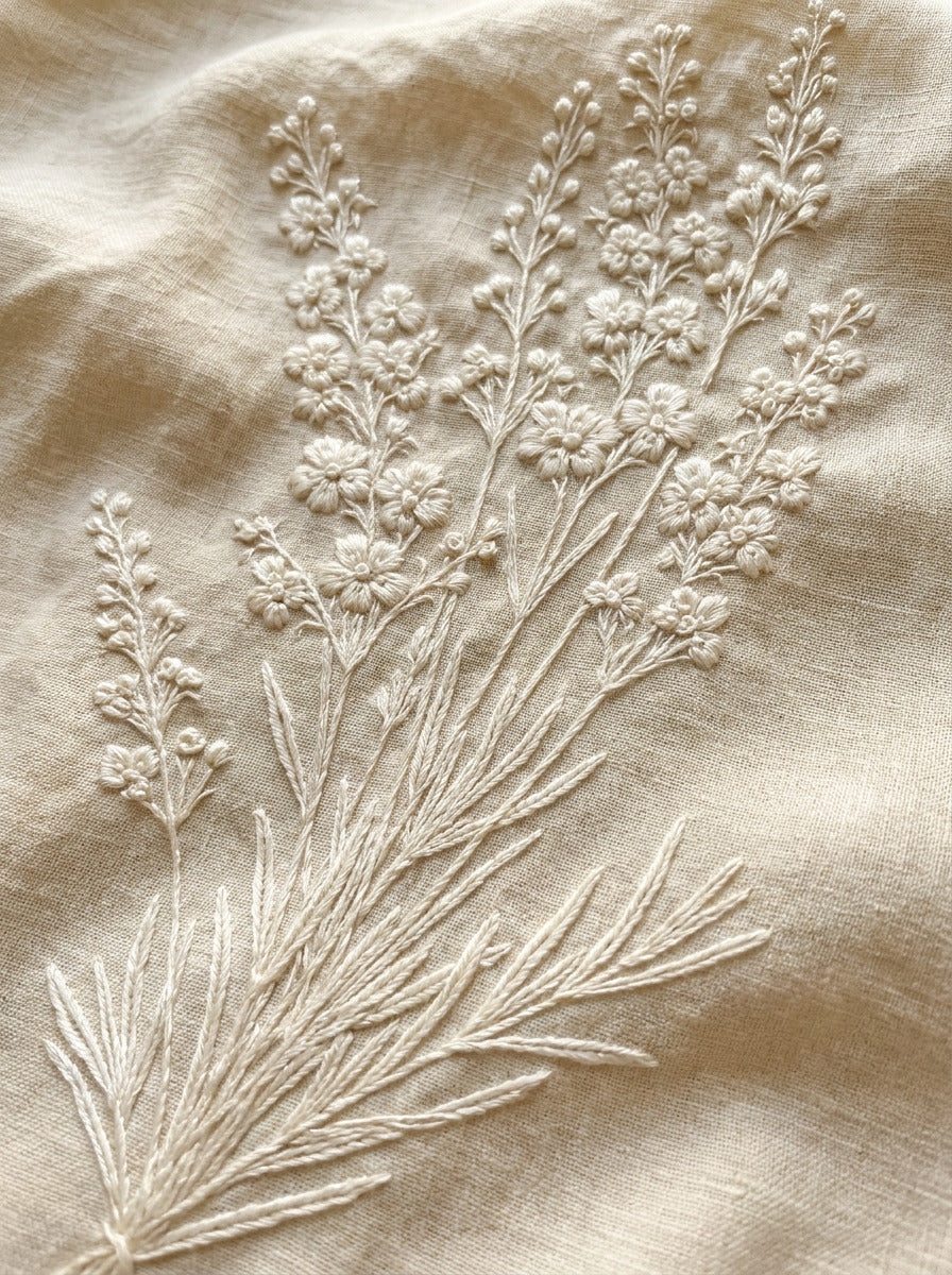 French Lavender Linen Placement French 02 from French Embroidery & La Broderie Blanche Book 3, a digital embroidery design reference for machine embroidery designs, embroidery patterns and lace and broderie details.