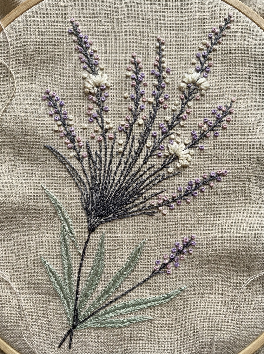 French Lavender Linen Placement French from French Embroidery & La Broderie Blanche Book 3, a digital embroidery design reference for machine embroidery designs, embroidery patterns and lace and broderie details.