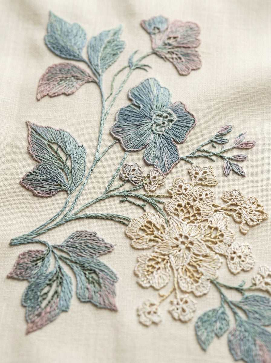 French Pillow Corner Motif French 02 from French Embroidery & La Broderie Blanche Book 7, a digital embroidery design reference for machine embroidery designs, embroidery patterns and corner embroidery.