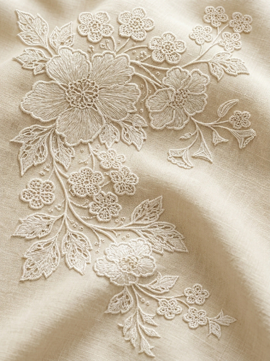 French Pillow Corner Motif French from French Embroidery & La Broderie Blanche Book 2, a digital embroidery design reference for machine embroidery designs, embroidery patterns and corner embroidery.