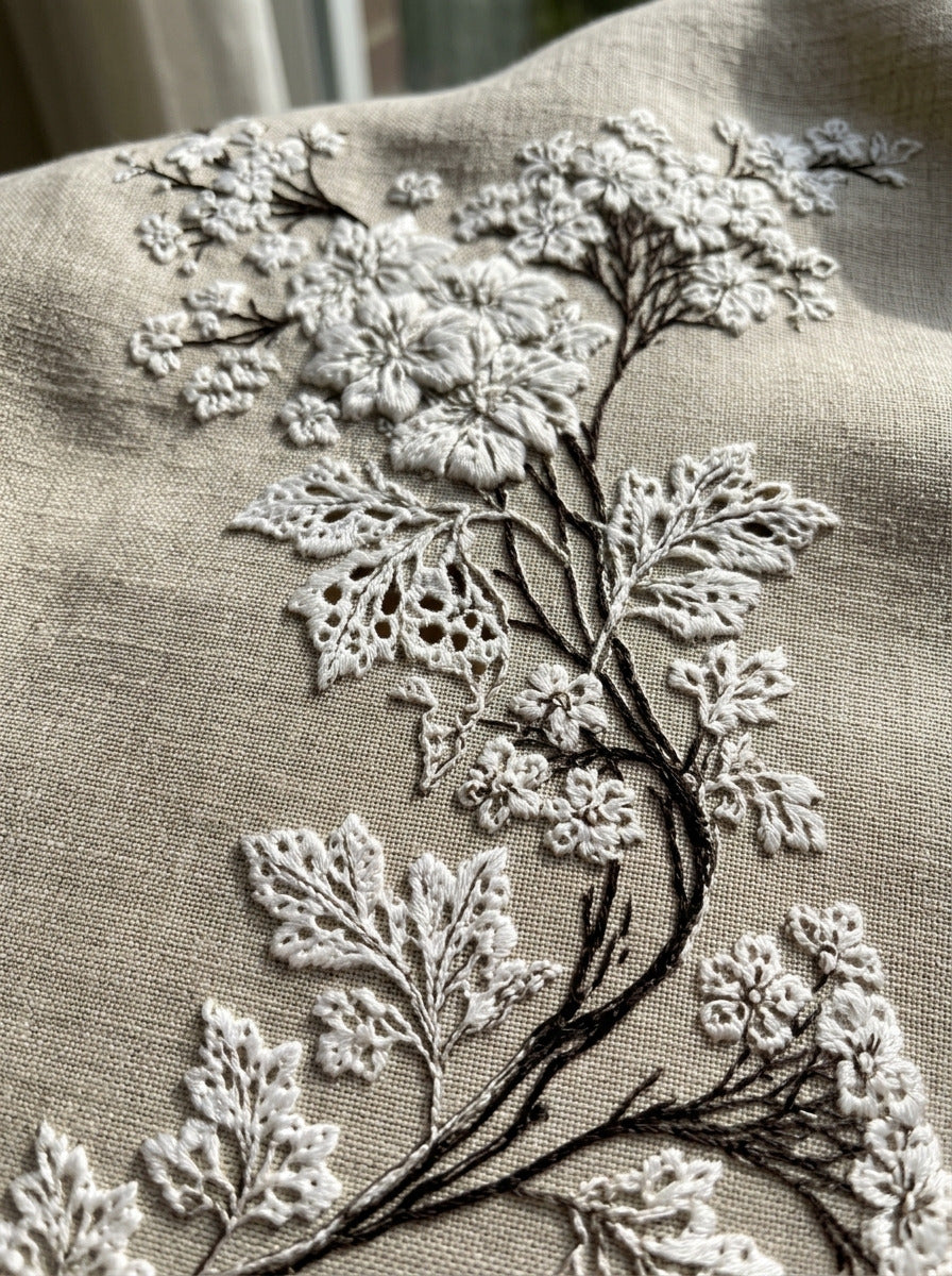 French Pillow Corner Motif French from French Embroidery & La Broderie Blanche Book 3, a digital embroidery design reference for machine embroidery designs, embroidery patterns and corner embroidery.