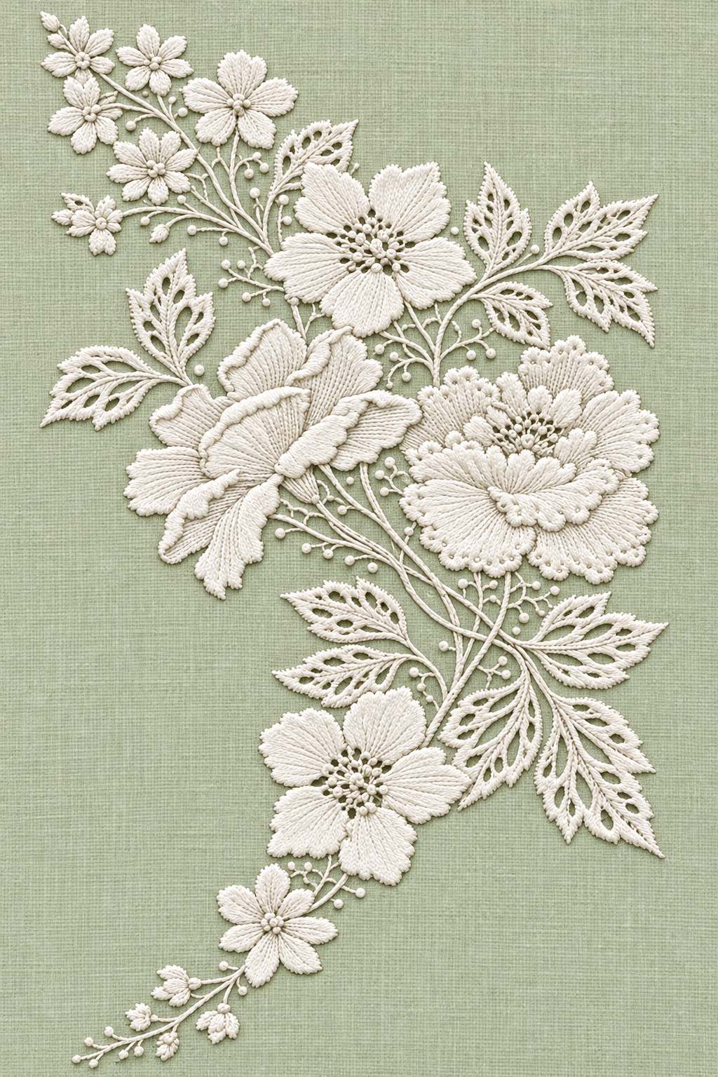 French Pillow Corner Motif | French Embroidery & La Broderie Blanche Book 1 | Hand embroidery example