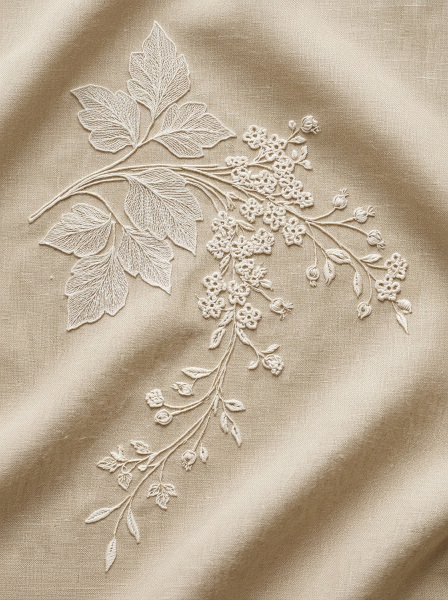French Table Runner End Motif from French Embroidery & La Broderie Blanche Book 3, a digital embroidery design reference for machine embroidery designs, embroidery patterns and border and edge embroidery.