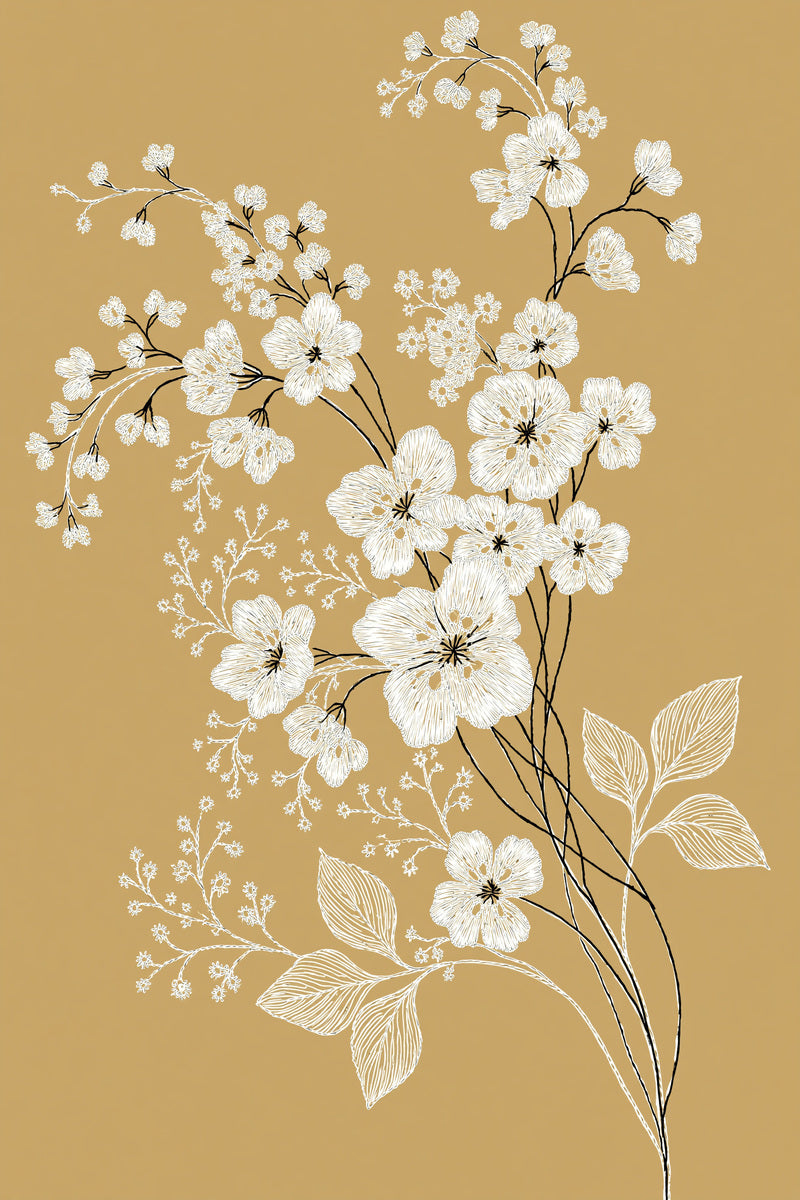 French Whitework Floral Sprig French from French Embroidery & La Broderie Blanche Book 2, a digital embroidery design reference for machine embroidery designs, embroidery patterns and lace and broderie details.