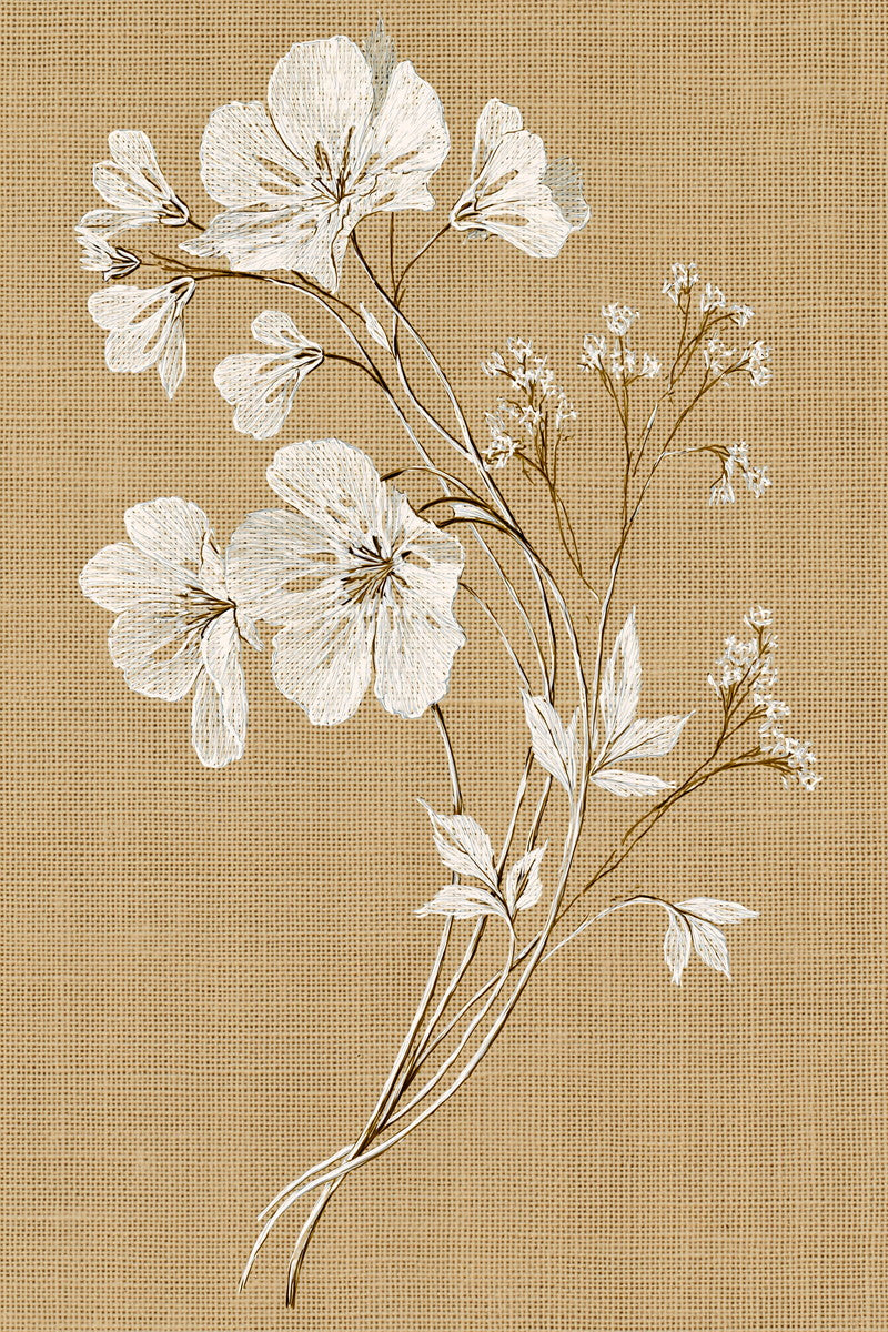 French Whitework Floral Sprig French from French Embroidery & La Broderie Blanche Book 7, a digital embroidery design reference for machine embroidery designs, embroidery patterns and lace and broderie details.