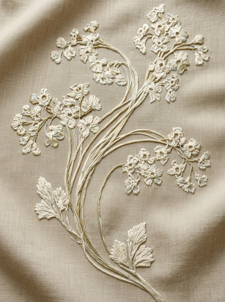 French Whitework Floral Sprig French from French Embroidery & La Broderie Blanche Book 6, a digital embroidery design reference for machine embroidery designs, embroidery patterns and lace and broderie details.