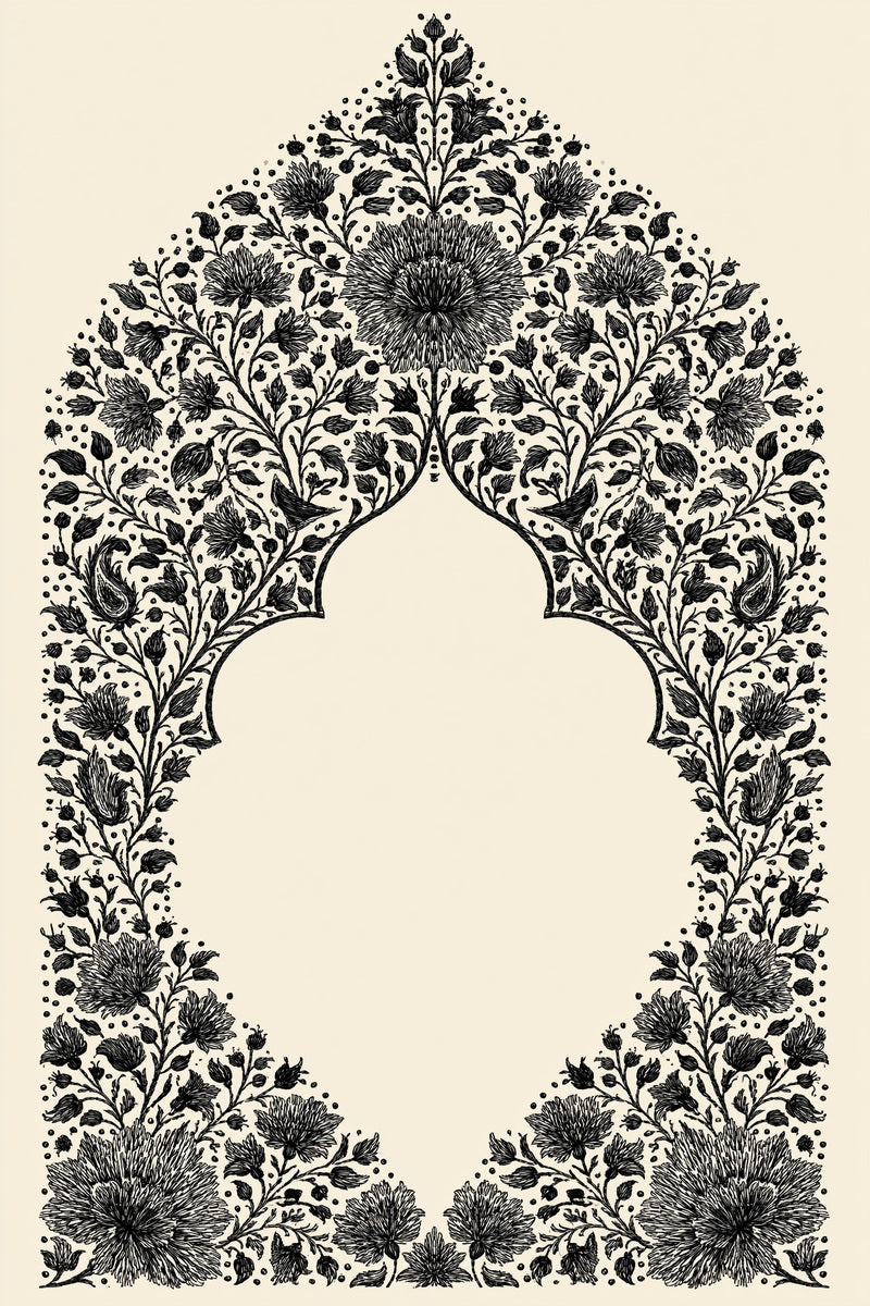 Garden Arch Floral Frame Mughal from Mughal & Persian Garden Embroidery Book 4, a digital embroidery design reference for machine embroidery designs, embroidery patterns and frames and monogram spaces.
