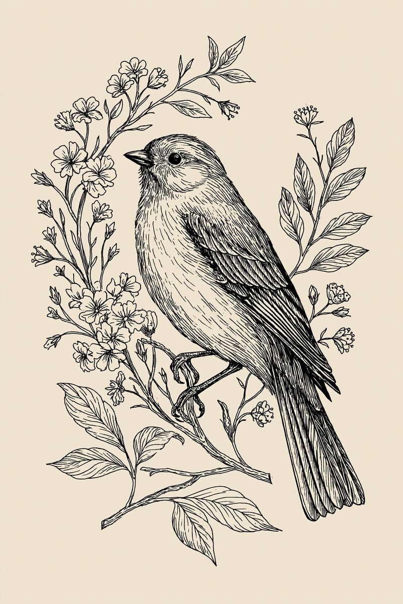 Garden Bird Medallion Birds Embroidery from Birds Embroidery Book 1, a digital embroidery design reference for machine embroidery designs, embroidery patterns and botanical and floral embroidery.