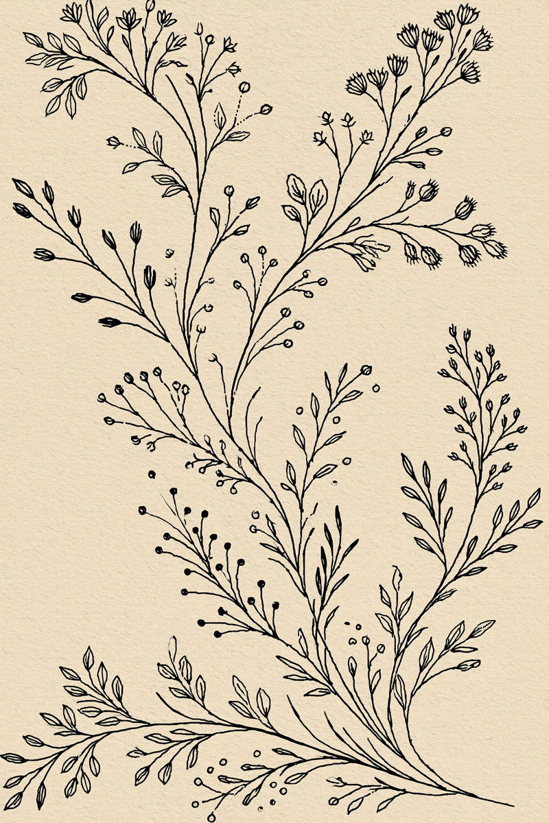 Garment Botanical Sprig Library Plate 02 from Botanical Sprig Library Book 4, a digital embroidery design reference for machine embroidery designs, embroidery patterns and garment placement ideas.