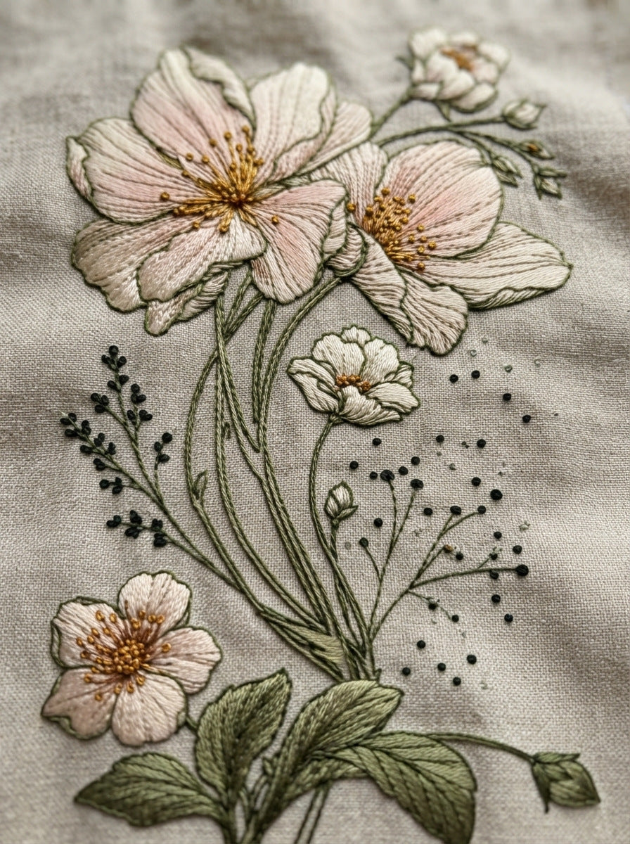 Garment Gift And Small Textile from Art Nouveau Botanical Embroidery Book 1, a digital embroidery design reference for machine embroidery designs, embroidery patterns and garment placement ideas.